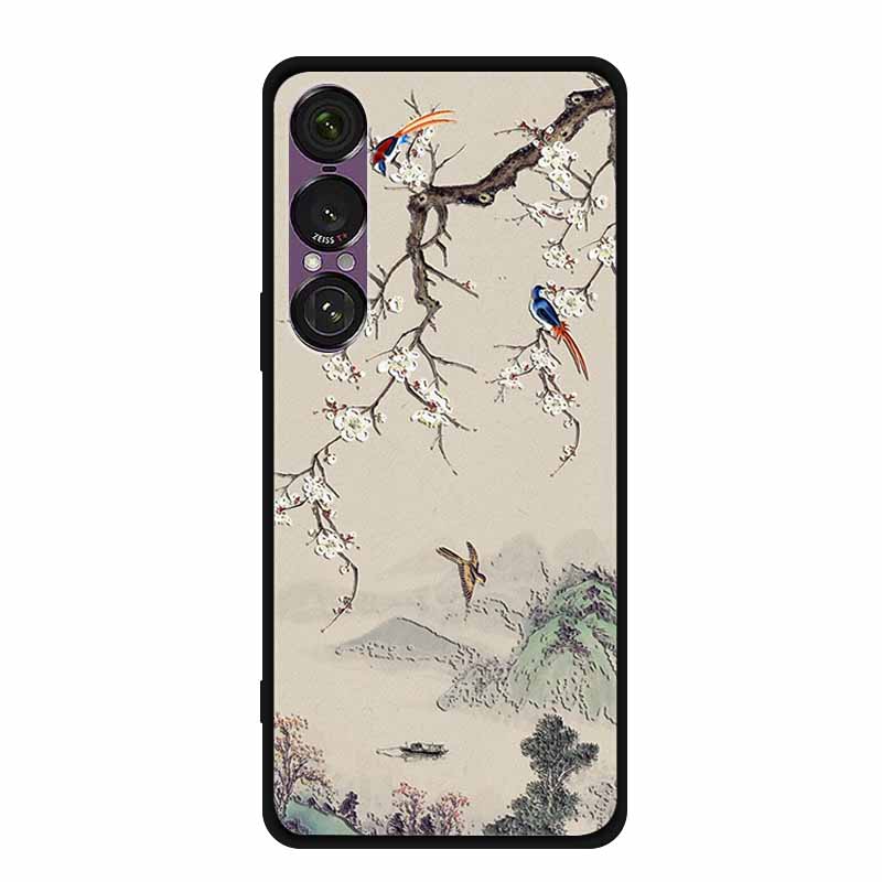 3D Emboss Case For Sony Xperia 1 VII 5G Case Flowers TPU Soft Silicone Back Cover For Sony Xperia 1 VII 2025 Phone Case XQ-FS54