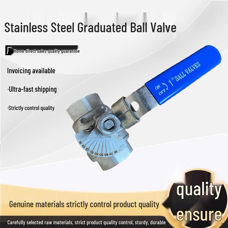 Q11F Stainless Steel 304/316 Ball Valve with Scale, Two-Piece Internal Thread, 1-Inch, for Kiln, Oil, and Gas Regulation.