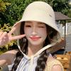 Summer Hat Women's Fashion Knitted Sweet Small Clear Bucket Hat Summer Sunshade Sun Hat
