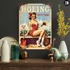 Vintage Metal Tin Sign Retro Hoeing Wall Art for Home Garden Bar Decor