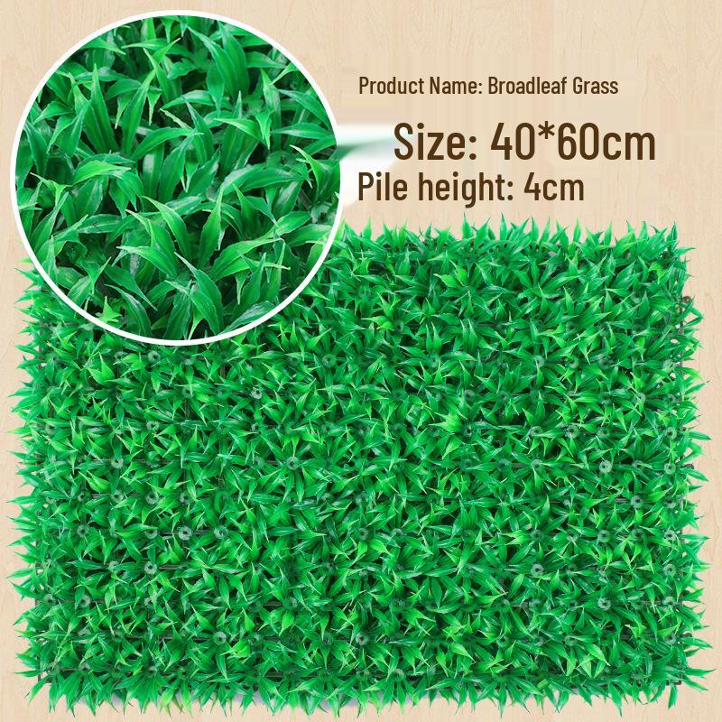 Eucalyptus Artificial Plant Wall Decoration - Greenery Background with Faux Flowers and Lawn Grass Turf