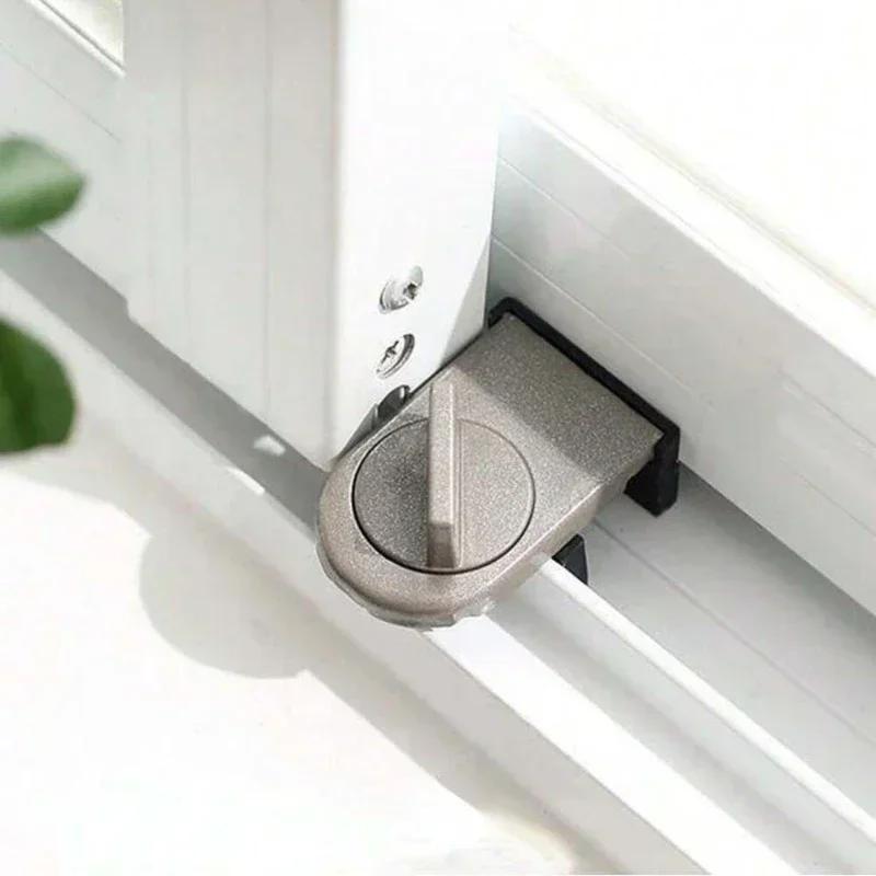 Window Safety Aluminum Alloy Sliding Lock Sliding Door Anti-theft Adjustable Buckle Window Stopper Lock for Home