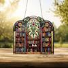 Halloween Suncatcher Stained Glass Window Hanging Sun Catcher Acrylic Ghost Plant Bookshelf Decoration for Window Wall Art Decor