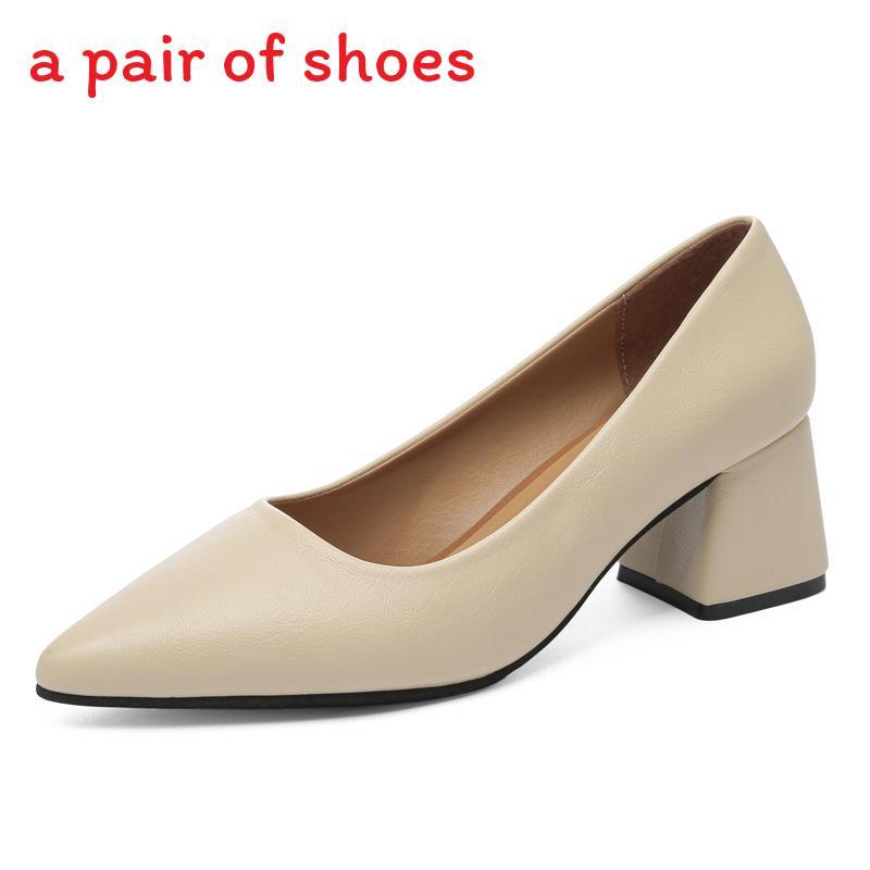 Low Cut Mary Jane High Heels With Thick Heel For Daily Office Wear
