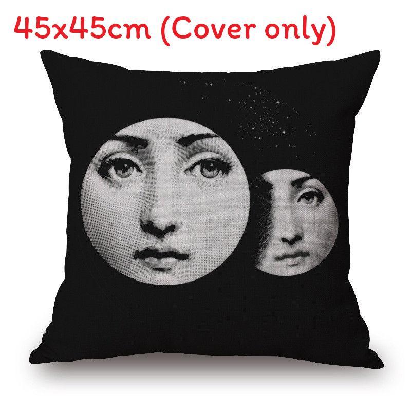 Leinen Vintage Piero Fornasetti Gesicht Kissenbezug Mit Elegantem Design Und Langlebigem Material