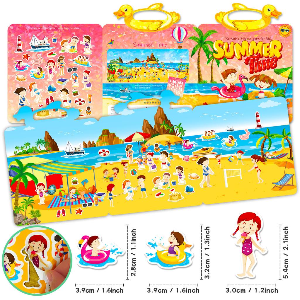 Handheld Sunny Beach Independent DIY Creative Quiet Book New Laser Cover Jelly Sticker Book