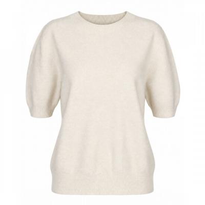 Shop   Womens Roundneck Solid Wholegarment Short Sleeve Knit Beige Frb Wkn260126