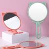 1 Stück Einfache Katzenohren Handheld HD Make-up-Spiegel Tragbar Faltbar Dual-Use Schreibtischspiegel Günstiger Studenten Hand-Make-up-Spiegel