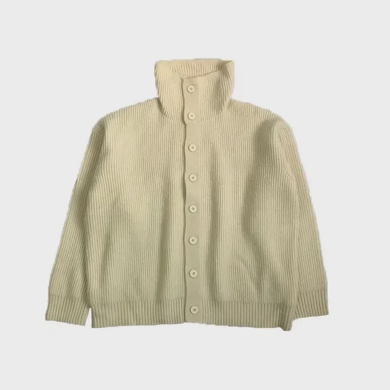 Unisex Korean Fashion Knitted Sweater: Loose Fit with Button Details for Autumn/Winter