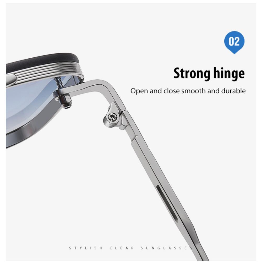aoron Gradual Change Sunglasses Glasses Colorful Two-color Large Frame Sunglasses Fashion Metal Glasses