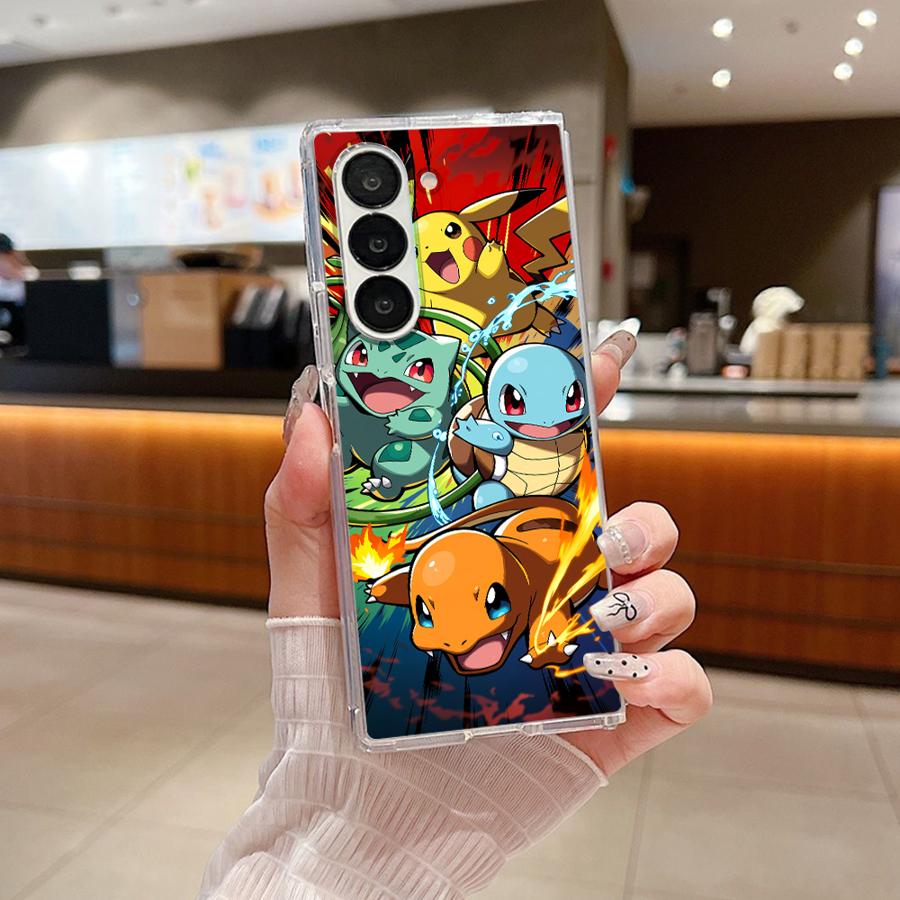 Cartoon Hot Pokemon Transparent Soft Phone Cover Case for Samsung Galaxy ZFold3 ZFold6 ZFold5 ZFold7 Z Fold 7 6 5 4 3 ZFold4