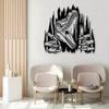 Versatile Metal Dinosaur Wall Art 11.81in Iron Sculpture Indoor Outdoor Decor for Living Room Patio Garden Fence