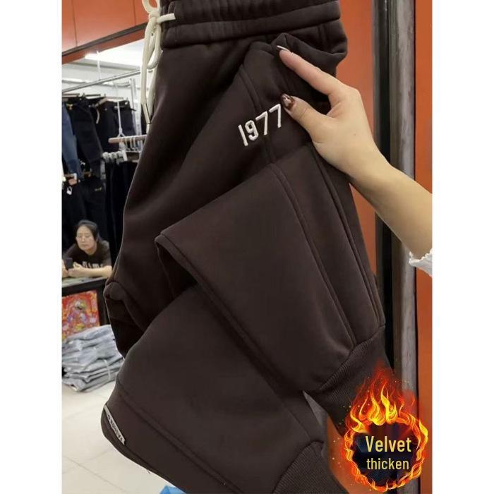 

2026 A/W Velvet Thickened Harem Pants for Women - Slimming, Versatile, Petite Fit XL кавовий