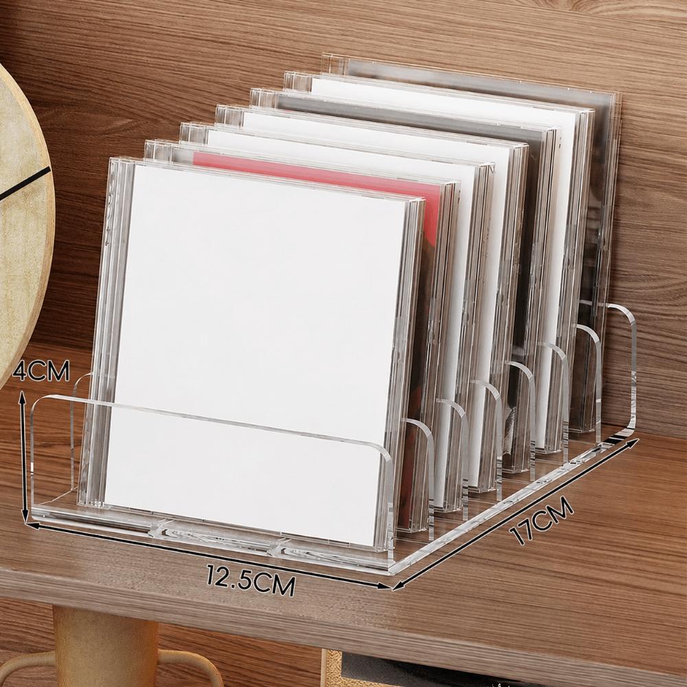 Multi-Slot Design CD Disc Organizer Box 7 Grids Phone Stand Vinyl Record Album Bracket Dormitory