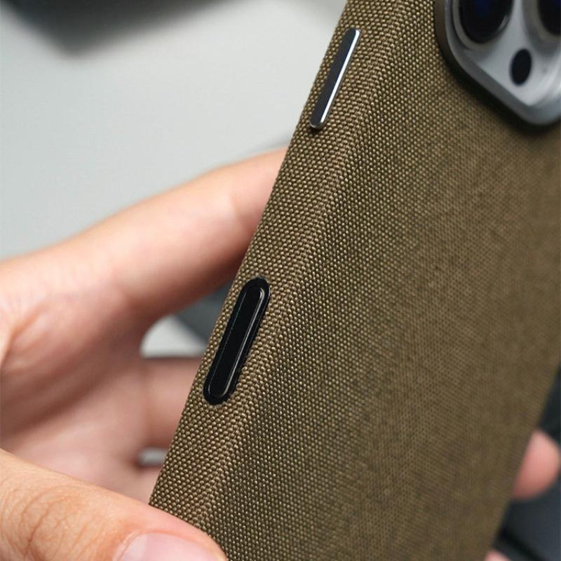 Case For iPhone 16 Pro Max 15 14 13 Case Fashion For MagSafe Magnetic Matte Nylon Leather Phone Cover Shockproof Bumper