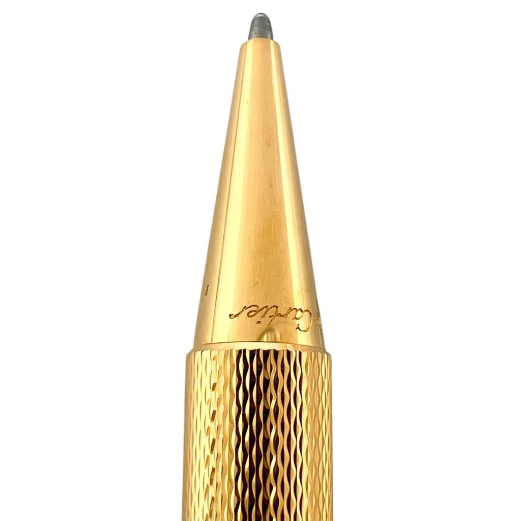 Excellent Cartier Ballpoint Pen Trinity Twist Type Gold Mens Used