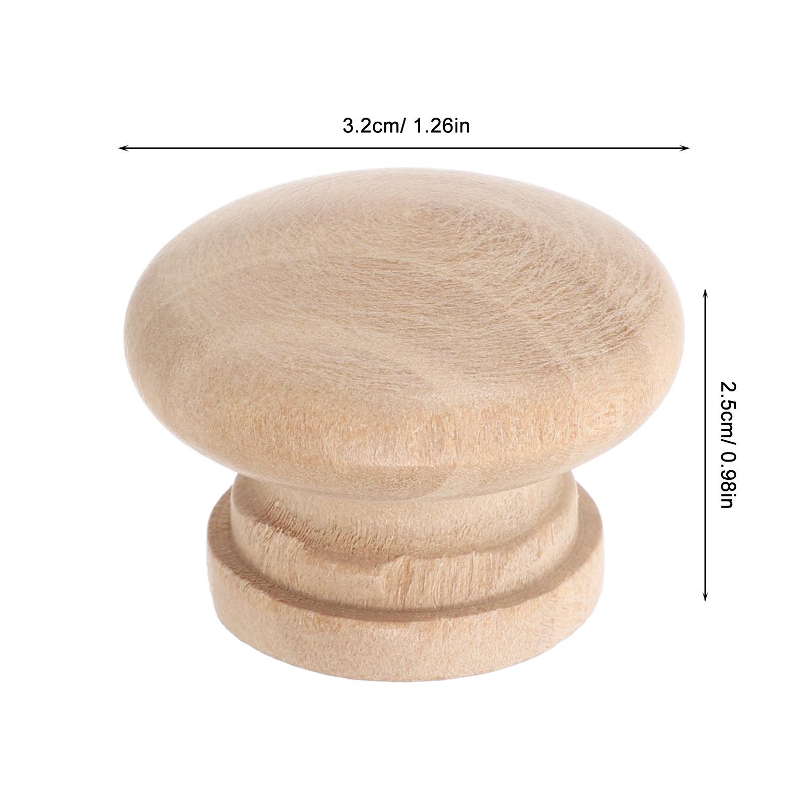 

12Pcs Wooden Cabinet Knobs Round Mushroom Style Retro Drawer Pulls for Dresser Drawers Kitchen Cabinets Wooden Door Handles хаки
