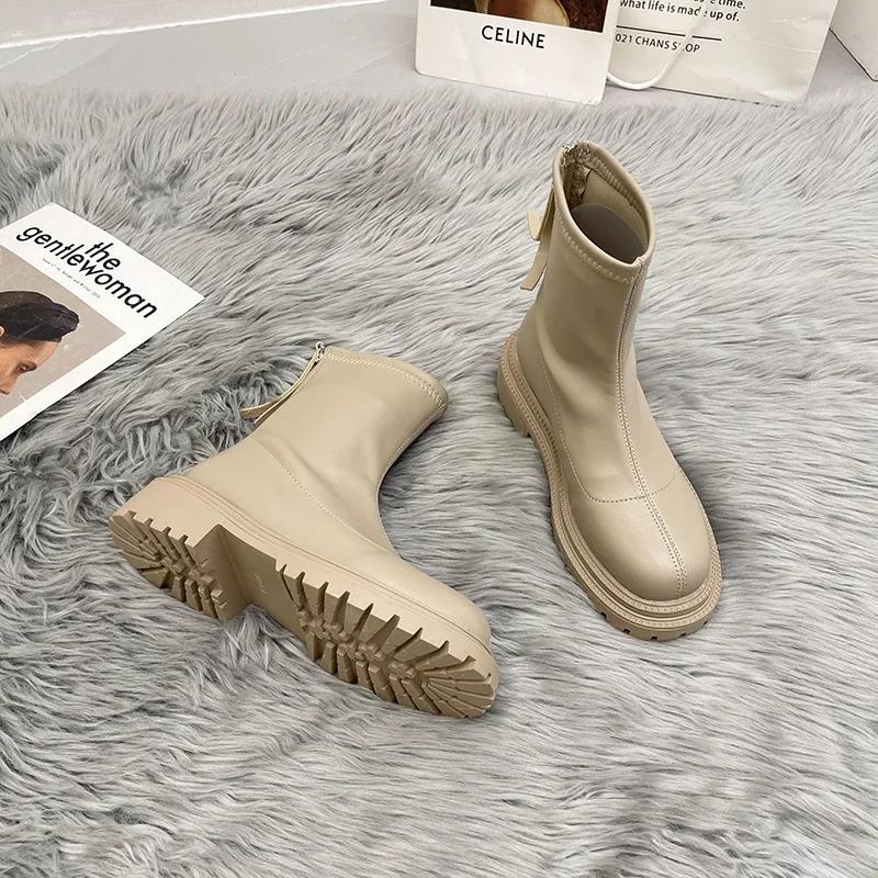 

2024 Осінь-зима Жіночі довгі чоботи з штучної шкіри Жіночі чоботи на блискавці Knight на підошві Модні нековзкі чоботи на високому каблуці до коліна Size 40(foot 25cm)