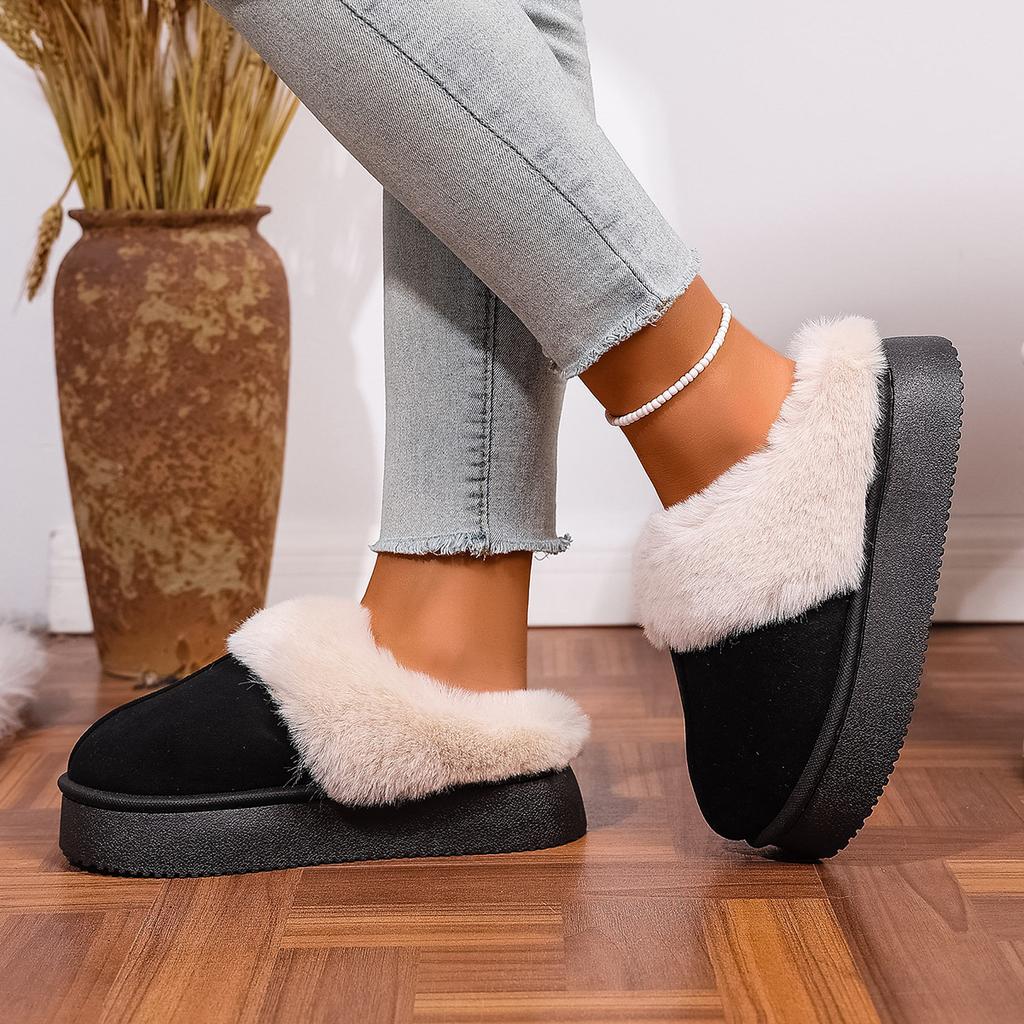 2025 Winter Snow Boots and Shoes for Women To Wear Outside, Autumn and Winter New Thick-soled Home Indoor Warm and Non-slip Fluffy Drag Women