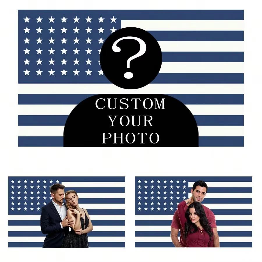 

1 шт. Настраиваемый персонализированный гобелен с фотографиями и текстом, для дня рождения, свадьбы, Хэллоуина, Рождества, вечеринки 60X40cm синий