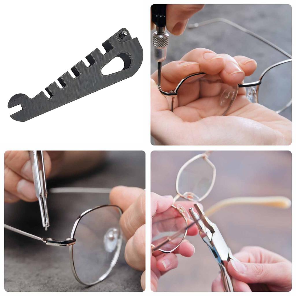 Glasses Leg Bending Adjustment Tool, Nose Support Repair Tool 5-In-1 Anti-Slip Professional Bender Eyeglass Temple Adjustment