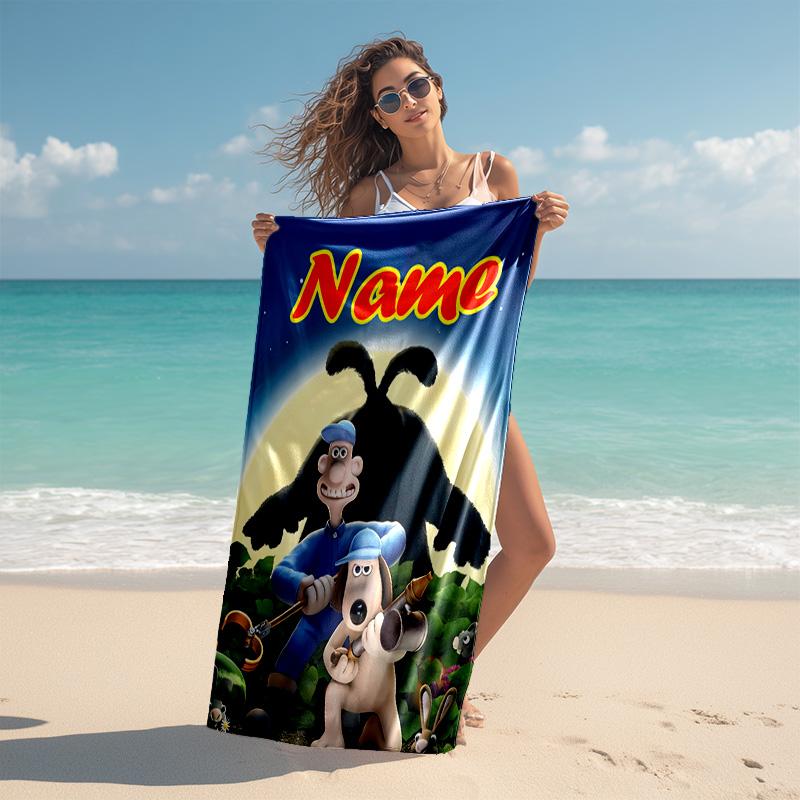 Personalized Customized Proof Beach Towel with Wallace and Gromit Pattern - Soft, Absorbent,quick-drying,perfect Swimming,camping&bathing