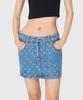MARINE SERRE (W) 25Ss Moon Laser Denim Mini Skirt Light Blue
