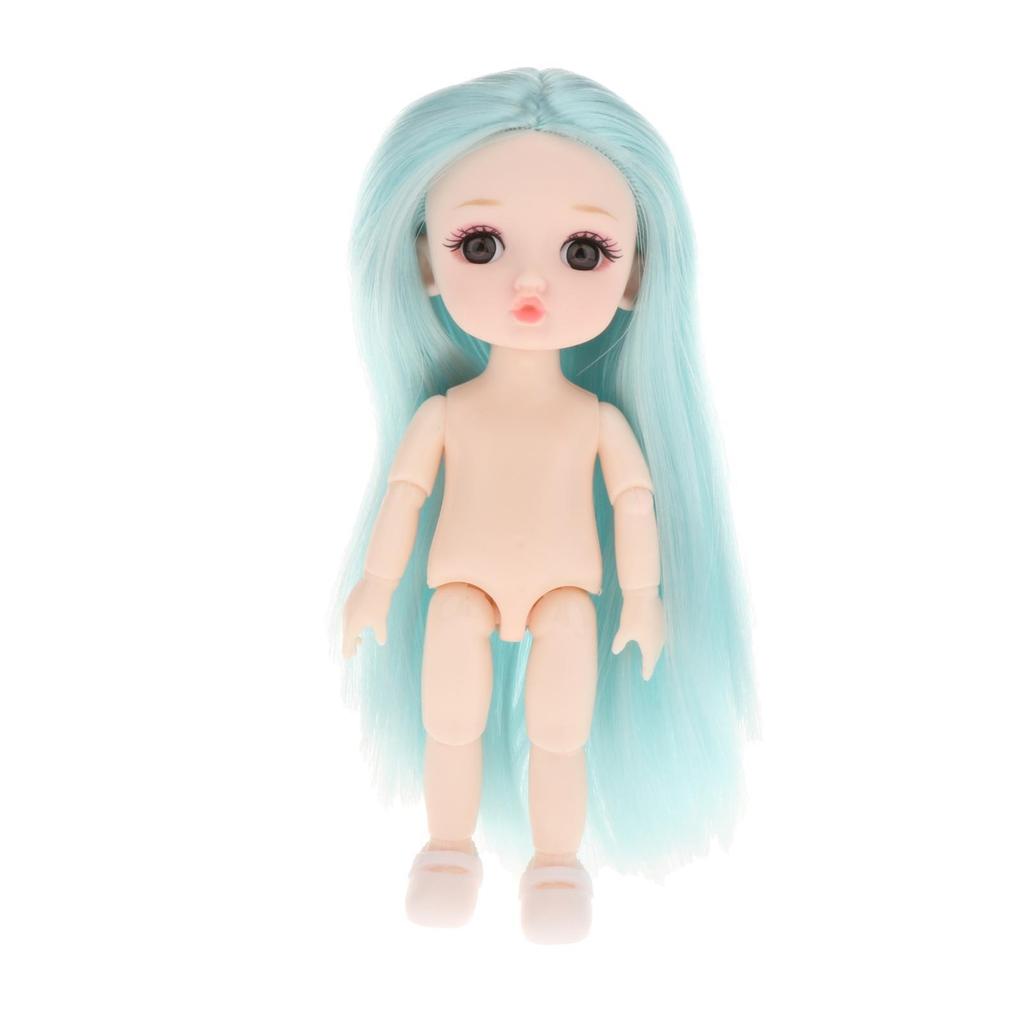 16cm Mini Dolls Body with 3 and Long Hair Girls Birthday Gift