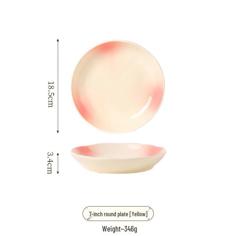 2025 Stylish Pink Ceramic Tableware Set: Elegant Plates and Deep Fruit Bowls