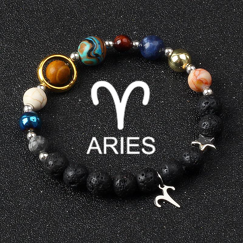 Solar System Galaxy Planets Bracelets for Women Women Zodiac Virgo Cancer Leo Libra 12 Constellation Charm Bracelet Jewelry Gift