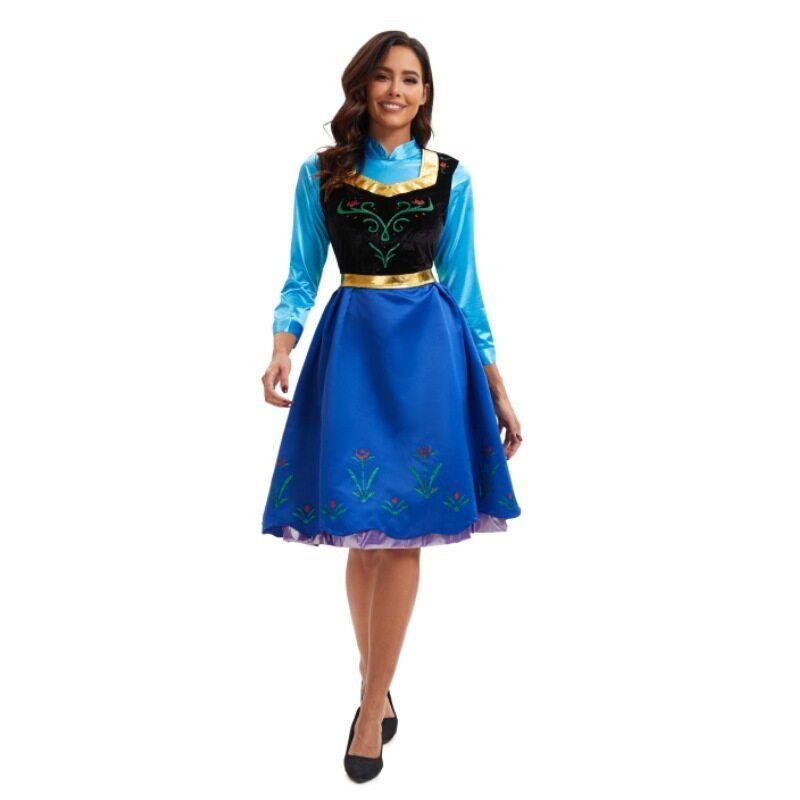 S-4Xl Halloween Adult Costumes Frozen Cosplay Masquerade Clothes Foreign Trade Anna Princess Dress