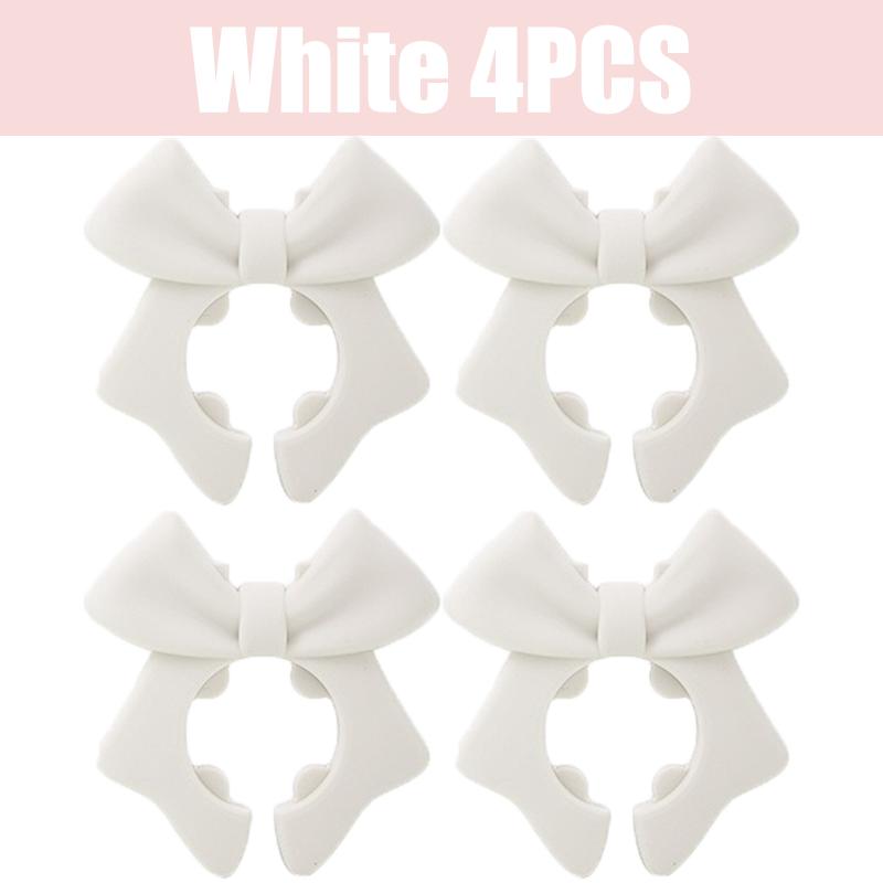 1-4Pcs Silicone Bow Spatula Holder Anti-Scalding Silicone Utensil Holder Bow Shaped Adjustable Spoon Pot Holders Kitchen Gadgets