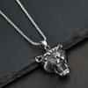 Collier Pendentif Lion Hip Hop pour Homme Acier Inoxydable Or Noir Chaîne Cubaine Punk Accessoires de Mode Homme