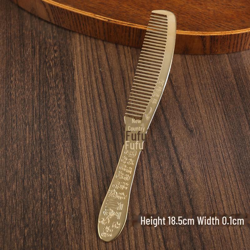 

Изысканная массажная расческа Baifu с длинной ручкой из латуни - китайский стиль для мужчин и женщин