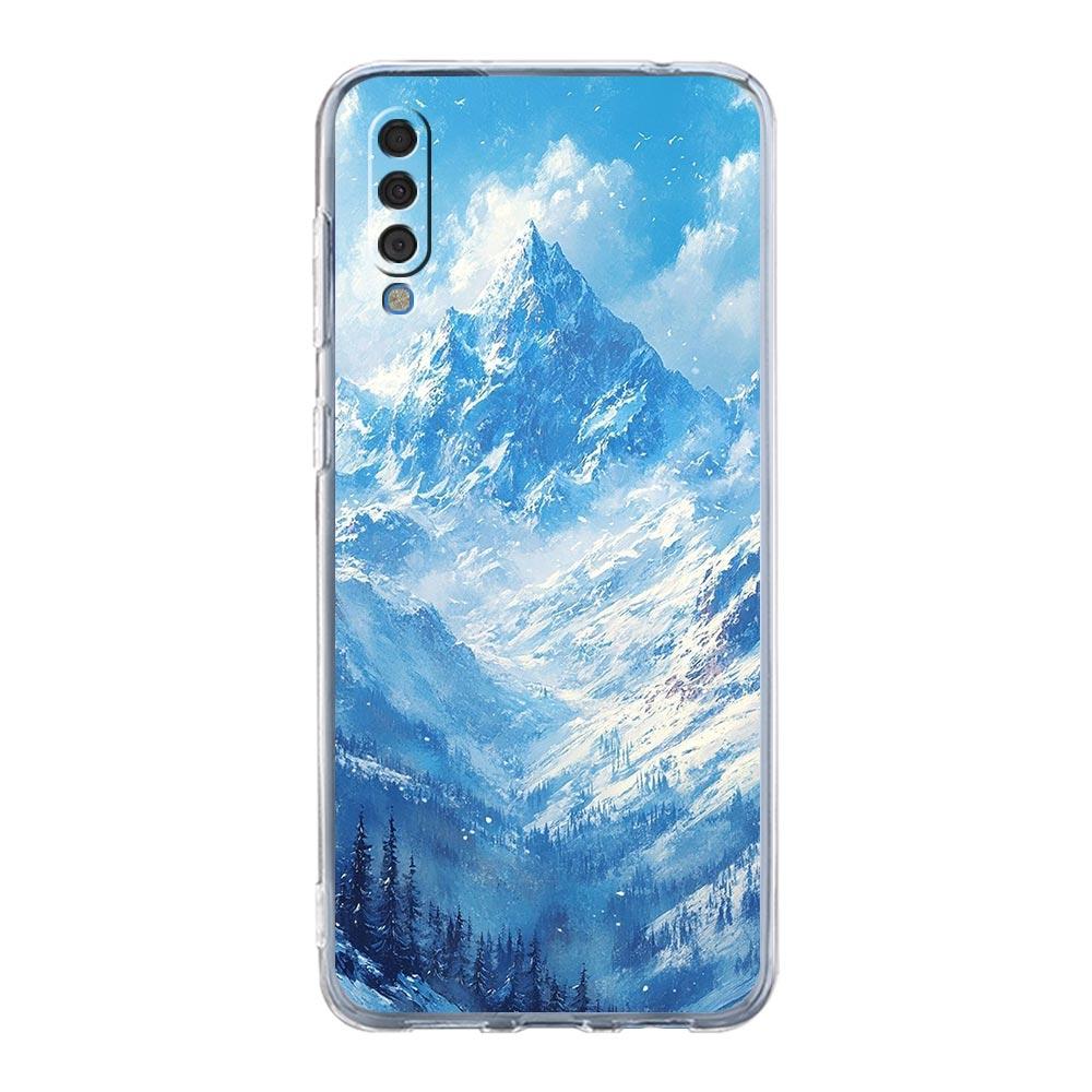 Case For Samsung A56 A36 A26 A16 A14 A12 A22 A32 5G A34 A42 A52 A54 A50 A70 A40 A20S A04S A06 Cover Landscape Winter Light Snow