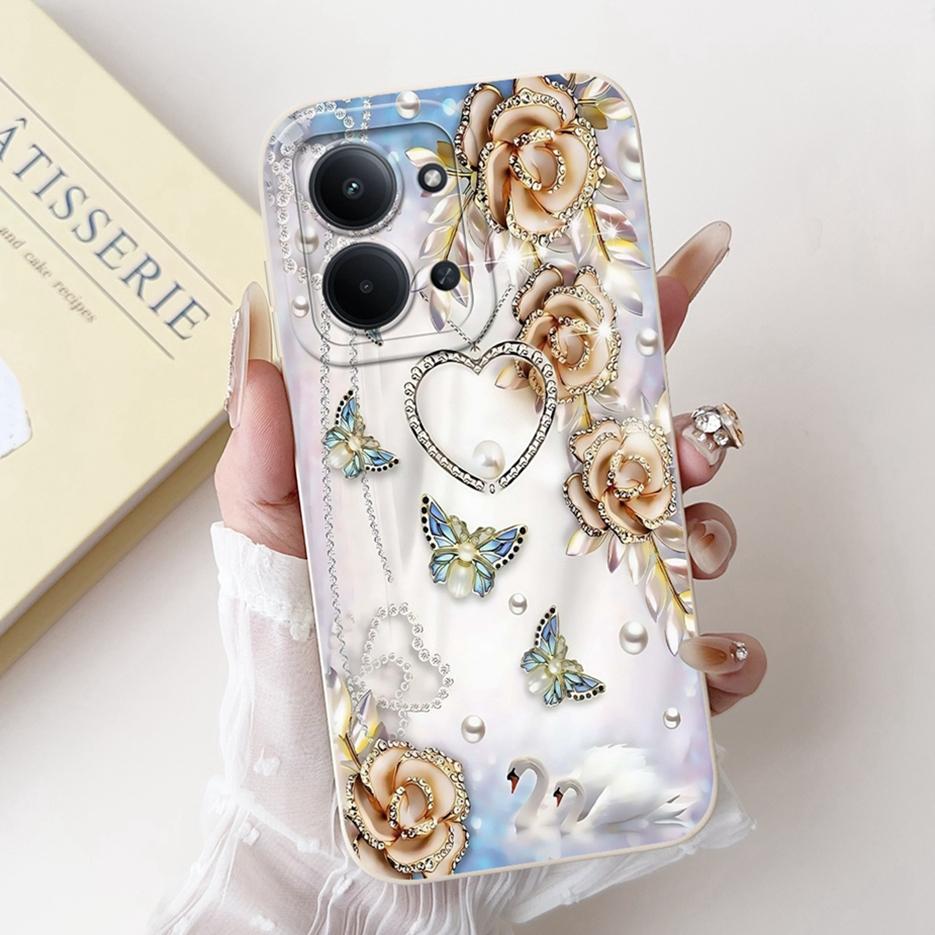 Für Xiaomi Redmi 15C 4G Hülle PocoC85 Niedliche Katze Blume Bemalte Abdeckung Weiche Silikon Handyhülle Für Xiaomi Poco C85 Redmi15C 4G Taschen