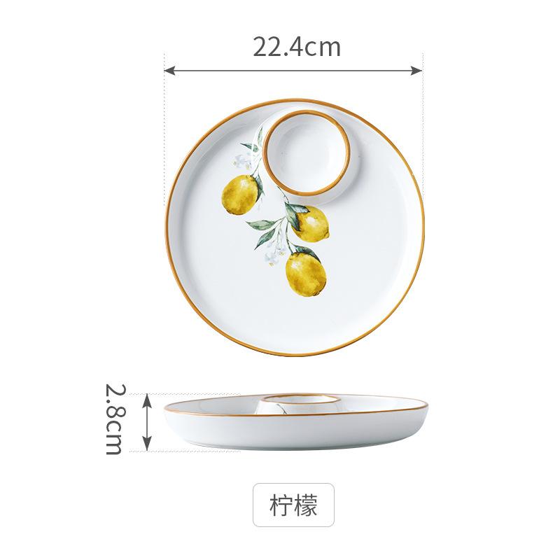 

Креативная скандинавская тарелка для пельменей с уксусом, керамическая решетка для холодных овощей и креветок лимон