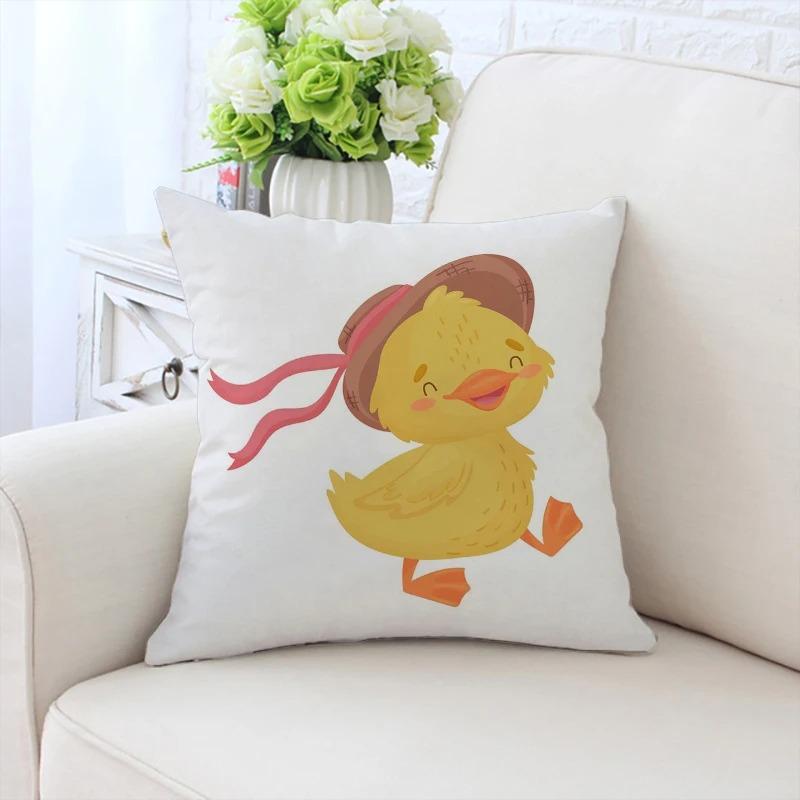 Little Yellow Duck Pattern Pillowcase Car Ornaments Office Living Room Sofa Home Pillowcase