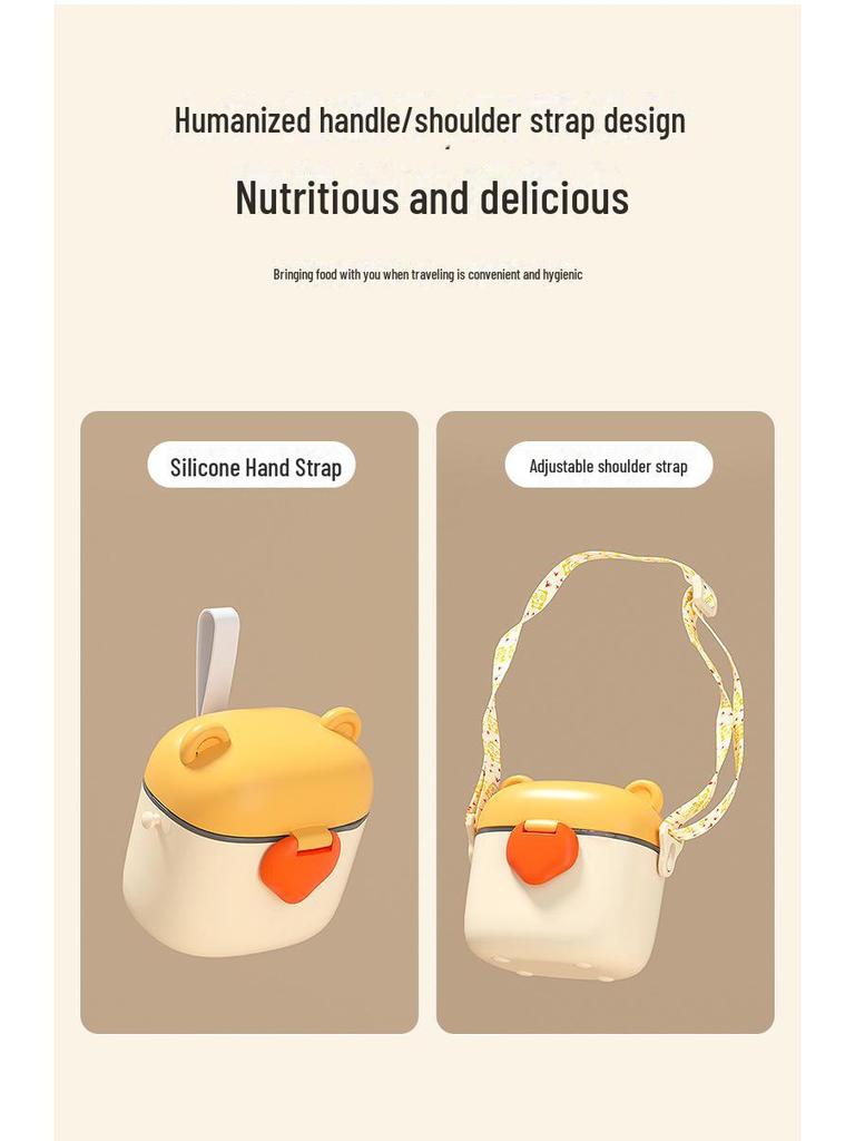 Portable Baby Snack & Milk Powder Box with Separate Layers for Outdoor Use