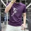 2026 Trendiges Herren-Schwergewicht-Baumwoll-Grafik-T-Shirt, Jahr des Pferdes, Kurzarm, Rundhalsausschnitt, Atmungsaktiv