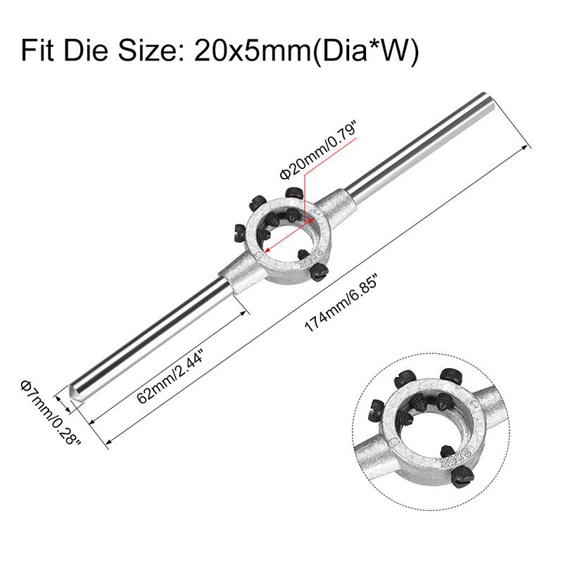 1/2pcs Die Wrench Steel Circular Die Handle Hand Tools for M3-M20 Dies Threading Tools Thread Maker Metric Round Die Holder