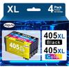 Lot de cartouches d'encre compatibles - EDILIQ - 405XL - 4 couleurs - 1100 pages - Faciles à installer
