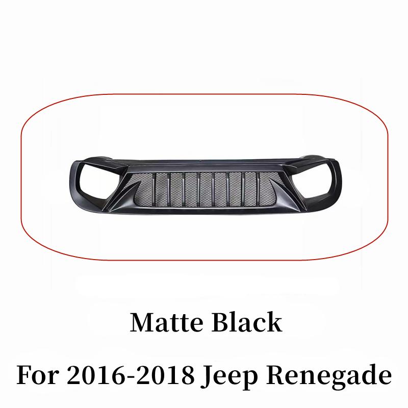 

For 2016-2023 Jeep Renegade Car Front Radiator Racing Grille Air Intake Styling Black Carbon Body Kit Exterior Tuning Accessorie матовый черный