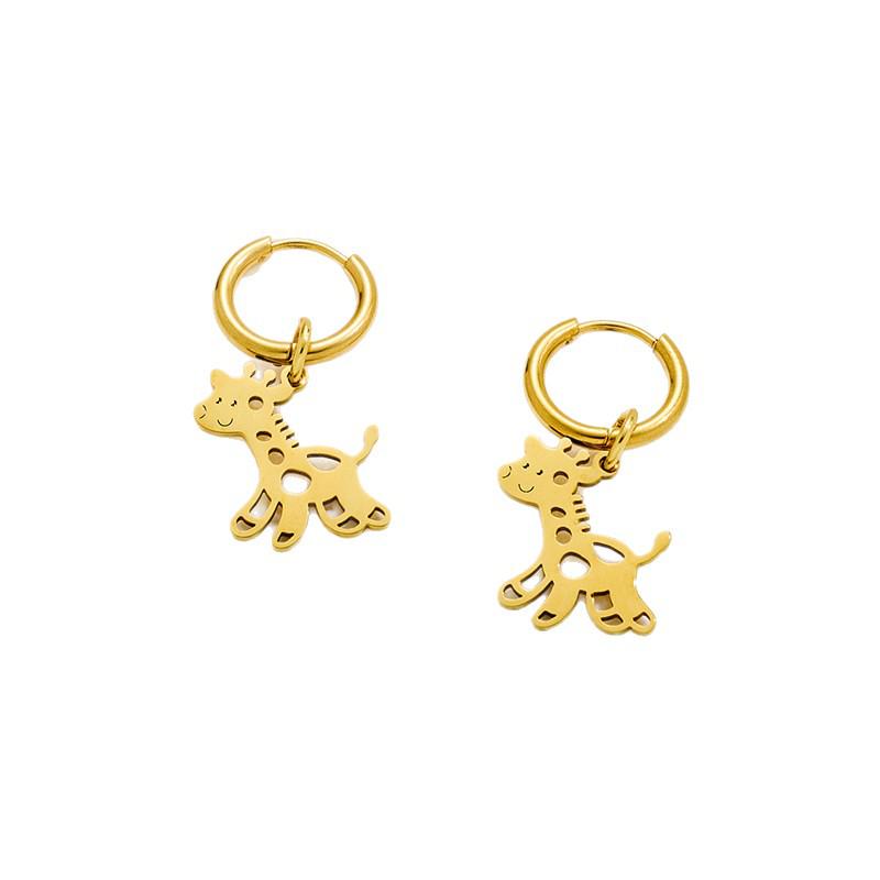 Cute Christmas Reindeer & Giraffe Pendant Earrings - Versatile INS Fashion Hoops