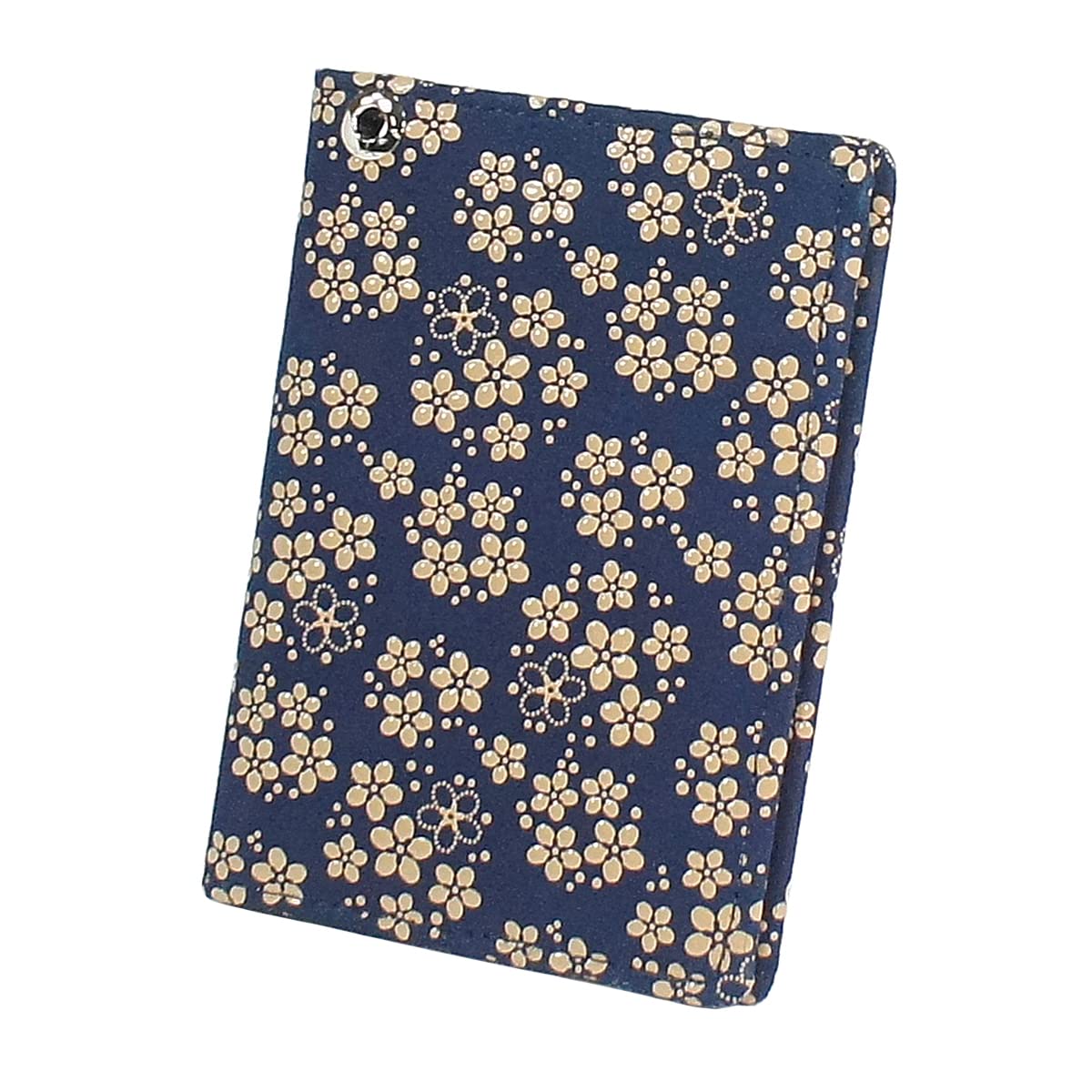 

[Inden-ya] Inden Pass Case, Pass Case G, Thin, Deerskin, Navy Blue with White Lacquer, Forget-me-not Pattern, 2527-14-181