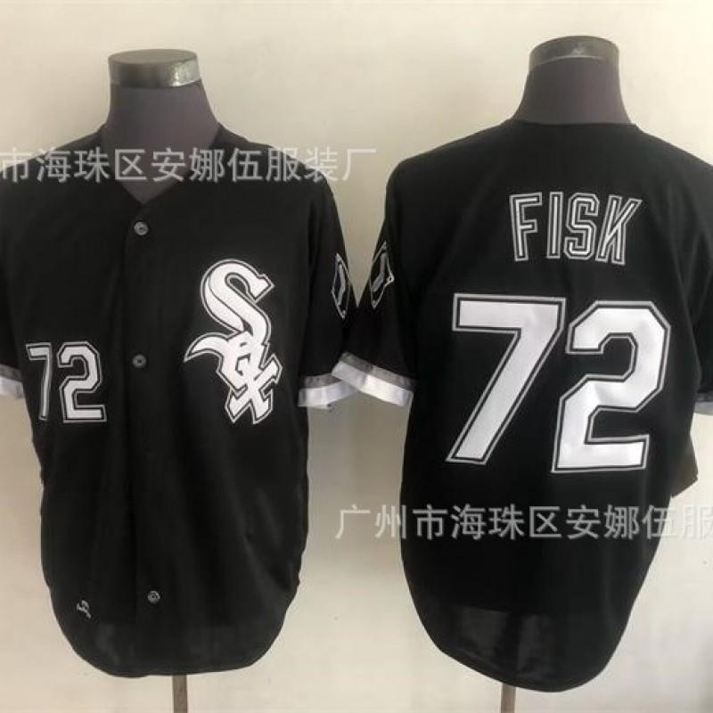 Maglia da Baseball Vintage Unisex Chicago White Sox Ricamata Retro Top Sportivo Traspirante