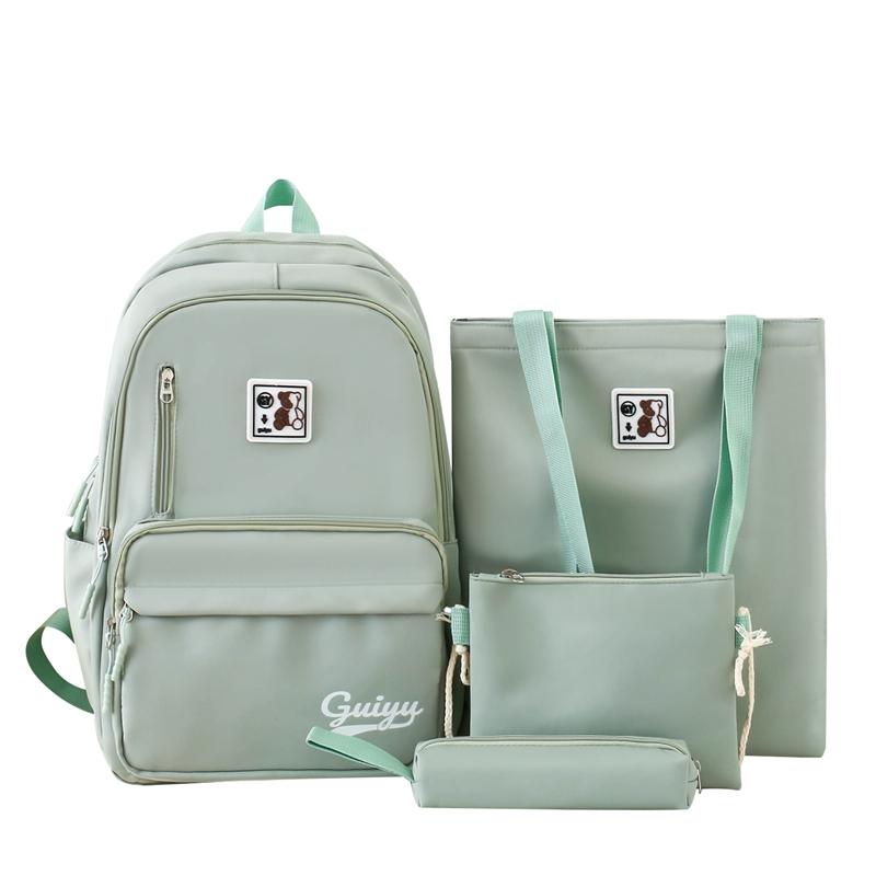 Four-Piece Backpack Set Student Large Capacity Backpack Women's School Bag