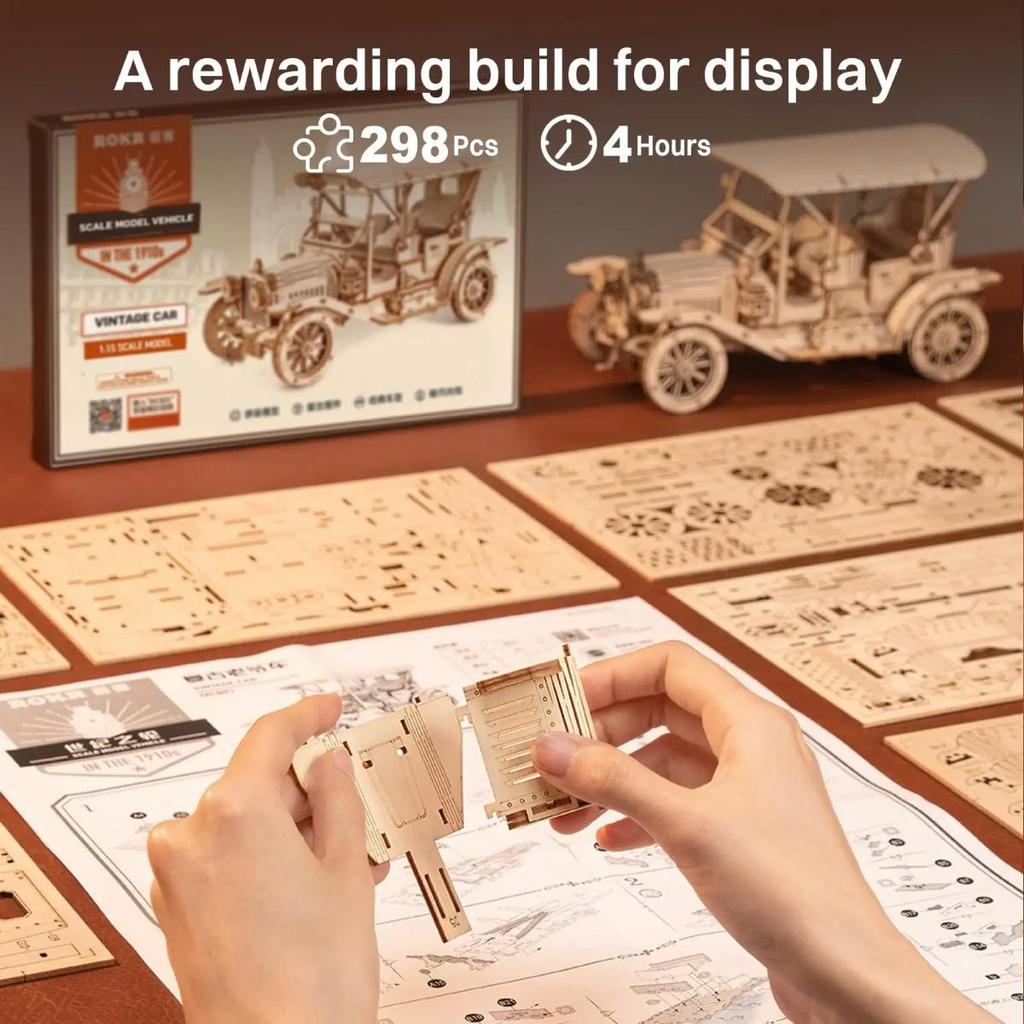 ROKR Vintage Car 3D Wooden Puzzle MC801