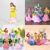 6 stuks Disney Prinsessen Figuren Speelgoed Set Met Aurora En Belle Voor Taart Decoratie