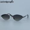 Small Frame Polygon Rimless Sunglasses Women  Luxury Brand Vintage Metal Hexagon Sun Glasses Classic Frameless Shades UV400